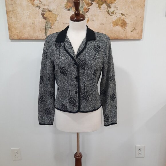 Vtg 80s gray leaf blazer - Picture 9 of 9
